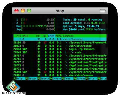 htop screenshot