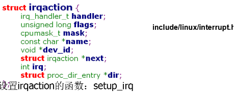 \ irqaction數據結構