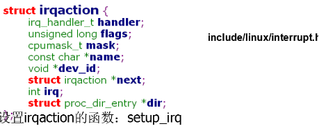irqaction數據結構