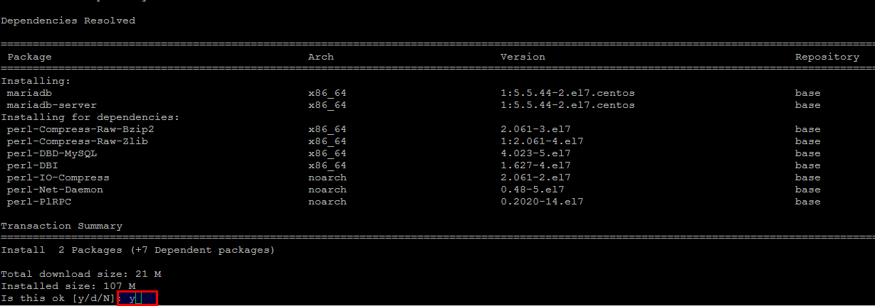 MariaDB Installation