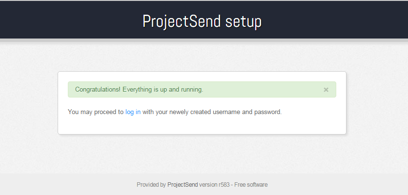 Project Send Installed