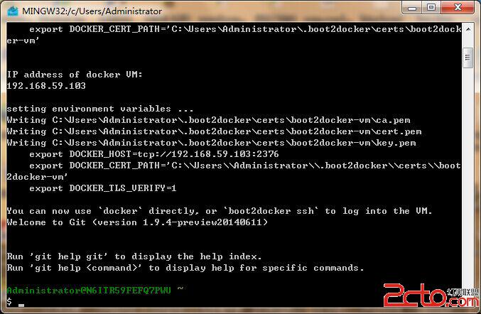 Boot2docker Start