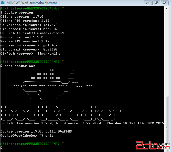 boot2docker ssh