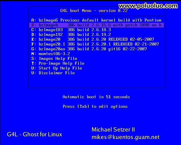 使用ghost對linux進行系統備份（圖一）