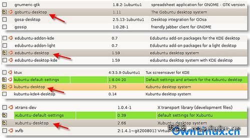 安裝 Ubuntu 的另外四個桌面環境（圖二）