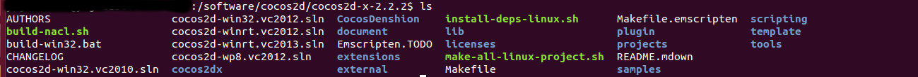 ubuntu 下 cocos2dx游戲引擎的搭建、編譯和使用