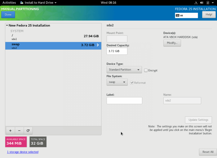 Fedora 25 Workstation 安裝指南Fedora 25 Workstation 安裝指南