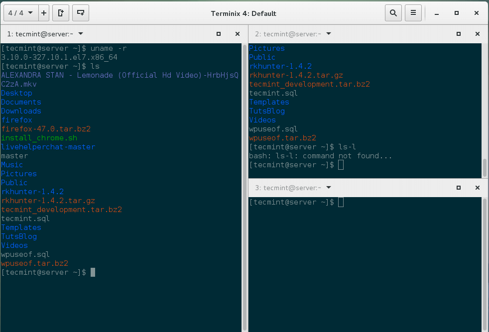 Terminix:基於 GTK3 的平鋪式 Linux 終端模擬器Terminix:基於 GTK3 的平鋪式 Linux 終端模擬器