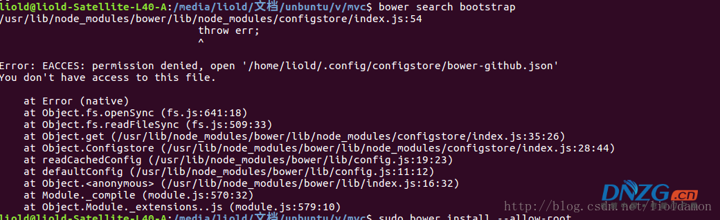 ubuntu下bower報EACCES:permissiondenied的解決辦法
